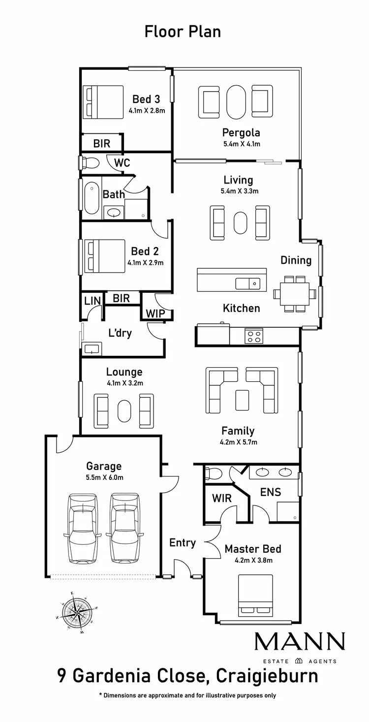 Floorplan of Homely house listing, 9 Gardenia Close, Craigieburn VIC 3064