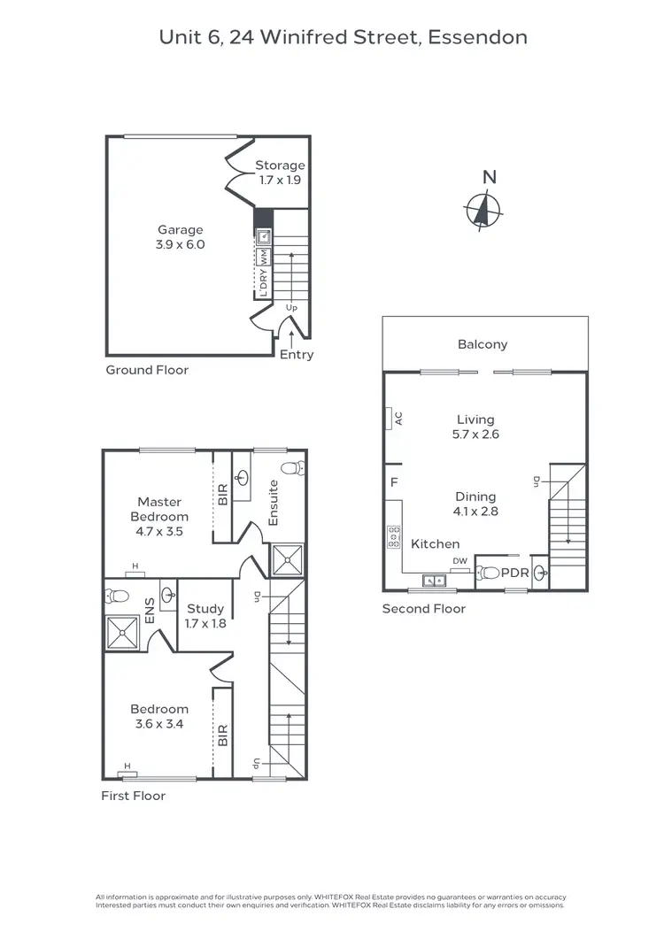 Floorplan of Homely townhouse listing, 6/24 Winifred Street, Essendon VIC 3040