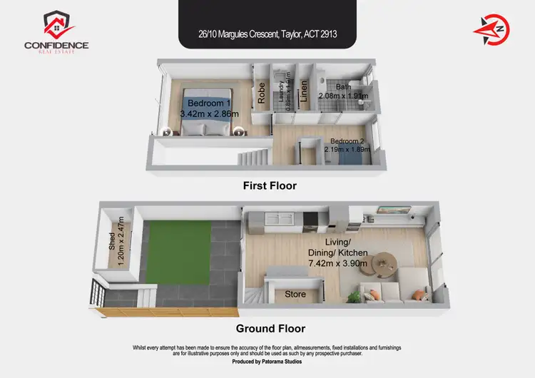 Floorplan of Homely townhouse listing, 26/10 Margules Crescent, Taylor ACT 2913