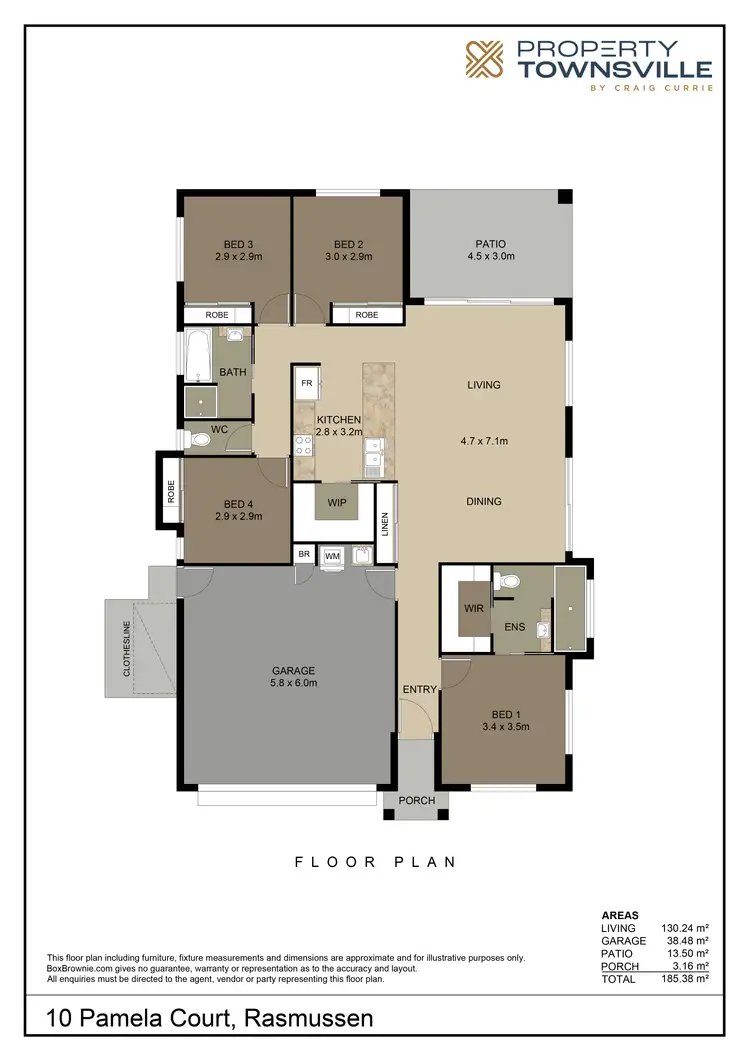 Floorplan of Homely house listing, 10 Pamela Court, Rasmussen QLD 4815