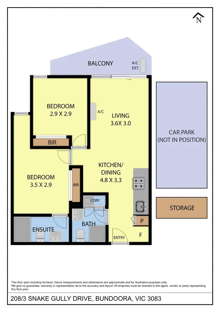 Floorplan of Homely apartment listing, 208/3 Snake Gully Drive, Bundoora VIC 3083