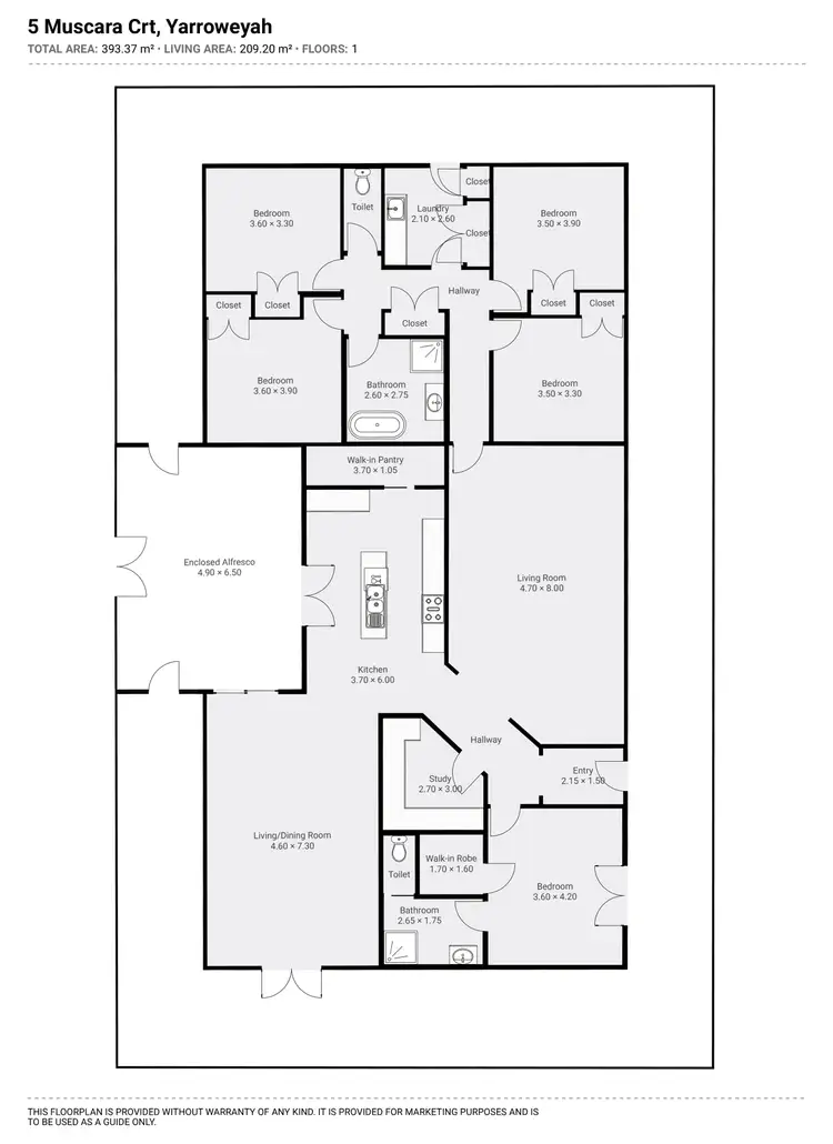 Floorplan of Homely house listing, 5 Muscara Court, Yarroweyah VIC 3644
