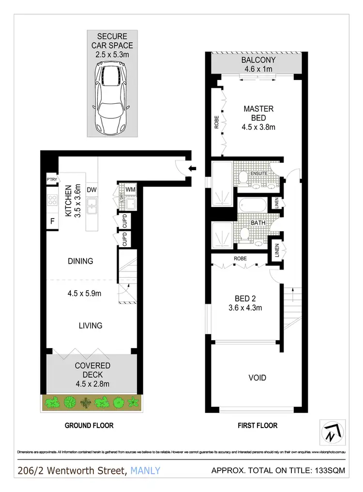 Floorplan of Homely apartment listing, 206/2 Wentworth Street, Manly NSW 2095