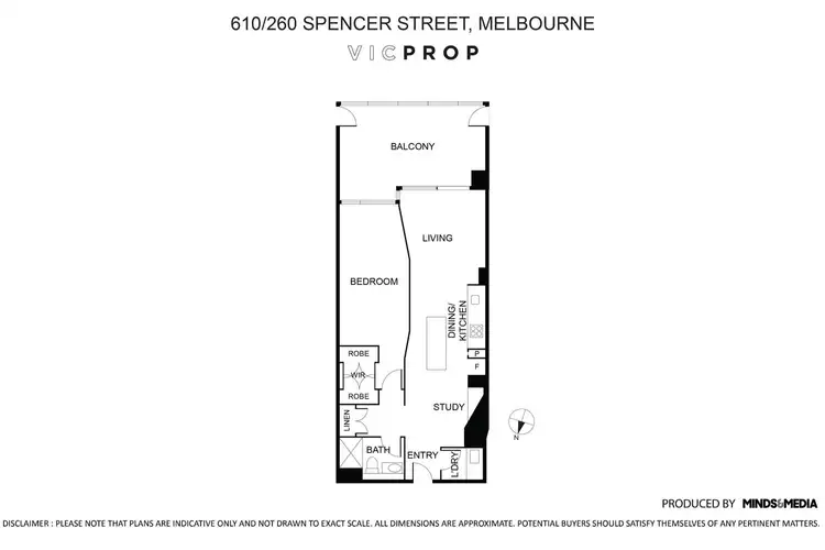 Floorplan of Homely apartment listing, 610/260 Spencer Street, Melbourne VIC 3000