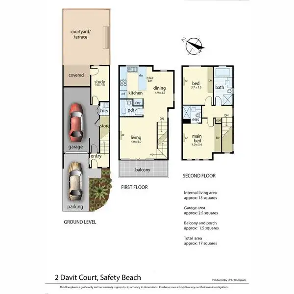Floorplan of Homely townhouse listing, 2 Davit Court, Safety Beach VIC 3936