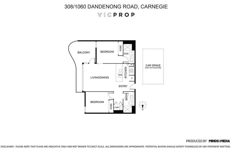 Floorplan of Homely apartment listing, 308/1060 Dandenong Road, Carnegie VIC 3163