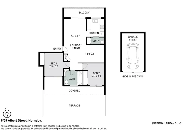 Floorplan of Homely unit listing, 8/59 Albert Street, Hornsby NSW 2077