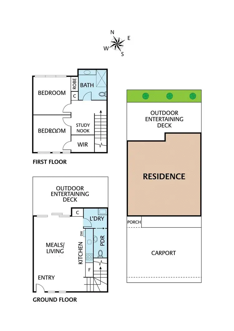 Floorplan of Homely townhouse listing, 23/80 Enterprise Drive, Bundoora VIC 3083