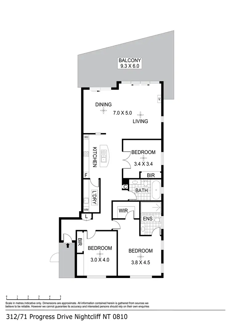 Floorplan of Homely unit listing, 312/71C Progress Drive, Nightcliff NT 810