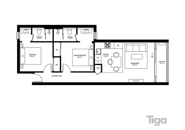 Floorplan of Homely apartment listing, 308/18 Russell Place, Melbourne VIC 3000