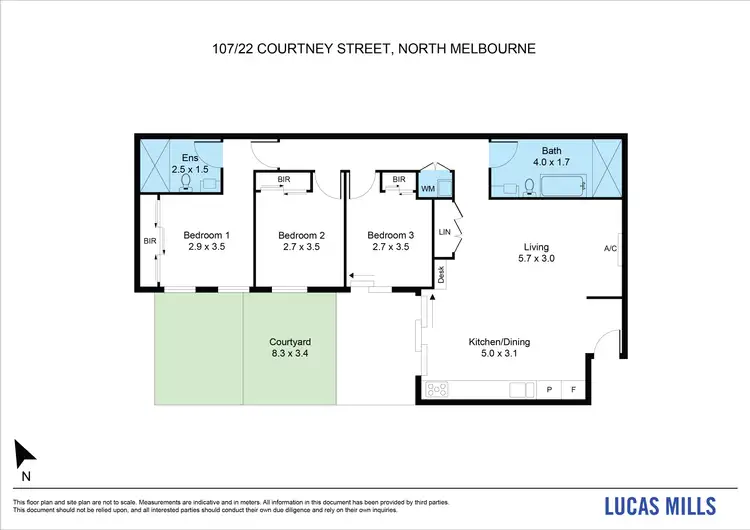 Floorplan of Homely apartment listing, 107/22 Courtney Street, North Melbourne VIC 3051