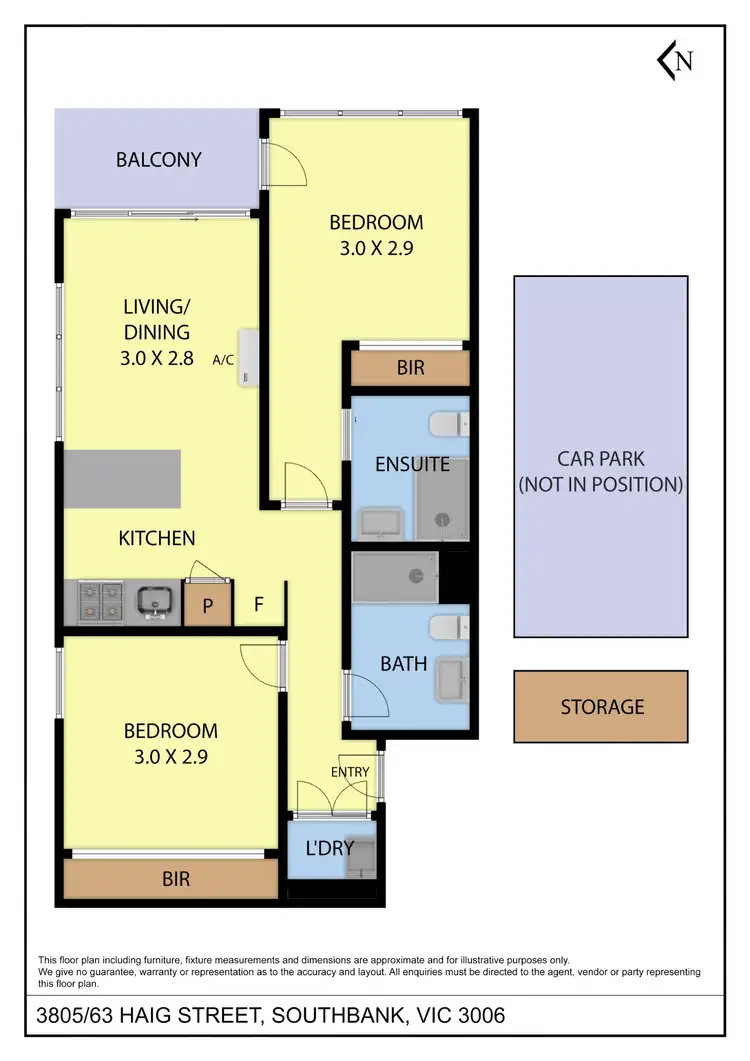 Floorplan of Homely apartment listing, 3805/63 Haig Street, Southbank VIC 3006