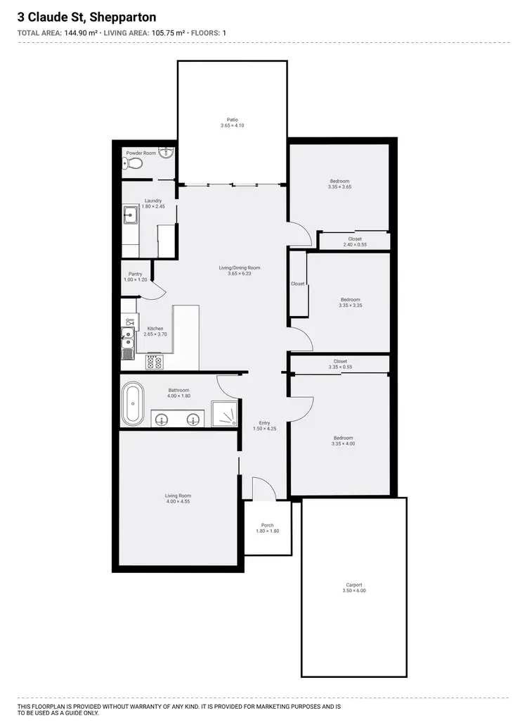 Floorplan of Homely house listing, 3 Claude Street, Shepparton VIC 3630