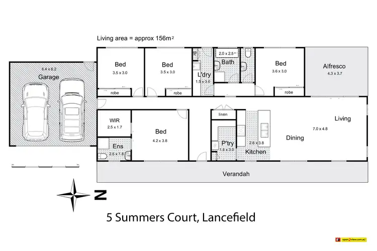 Floorplan of Homely house listing, 5 Summers Court, Lancefield VIC 3435