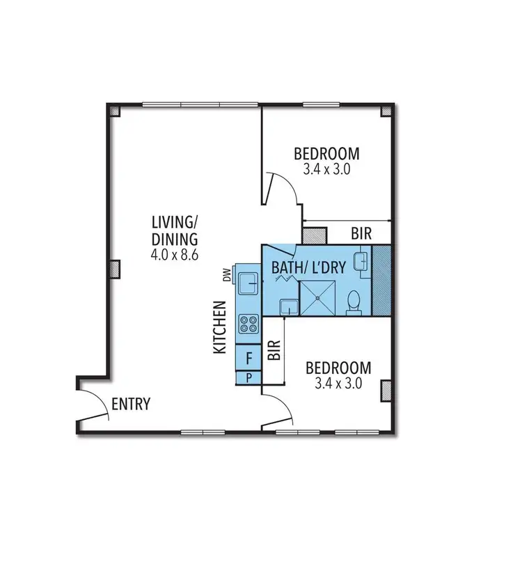 Floorplan of Homely apartment listing, 314/422 Collins Street, Melbourne VIC 3000