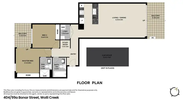 Floorplan of Homely apartment listing, 404/99A Bonar Street, Wolli Creek NSW 2205