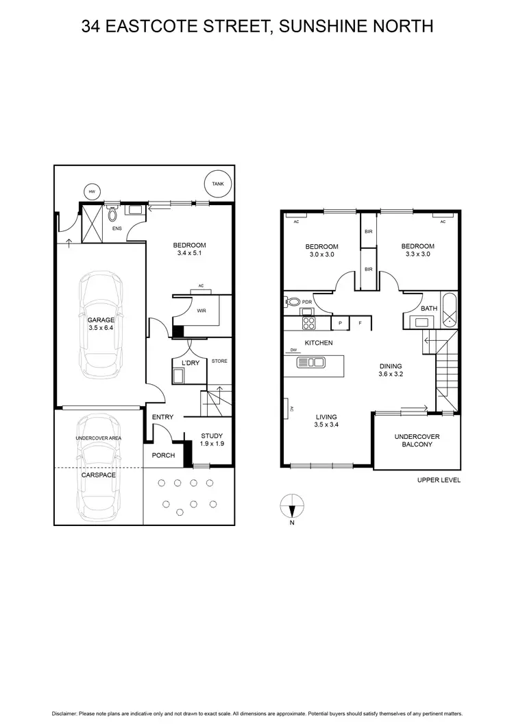 Floorplan of Homely townhouse listing, 34 Eastcote Street, Sunshine North VIC 3020
