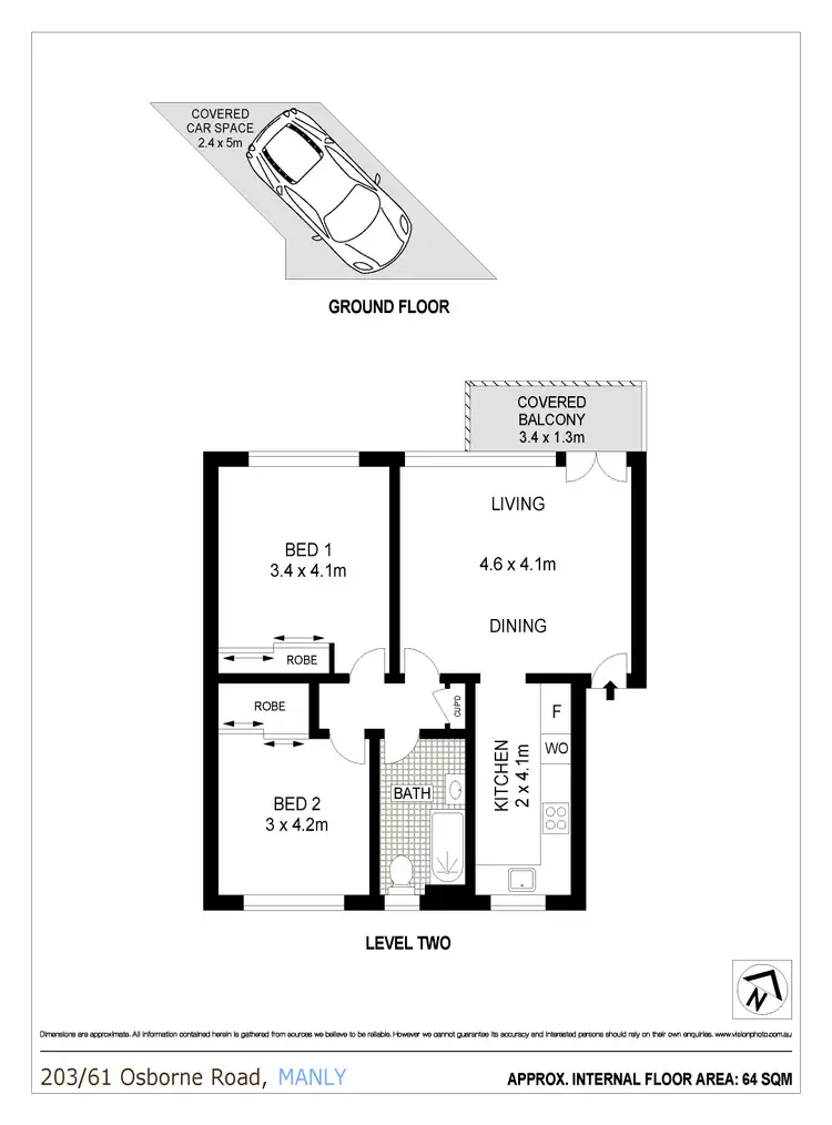 Floorplan of Homely apartment listing, 203/61 Osborne Road, Manly NSW 2095