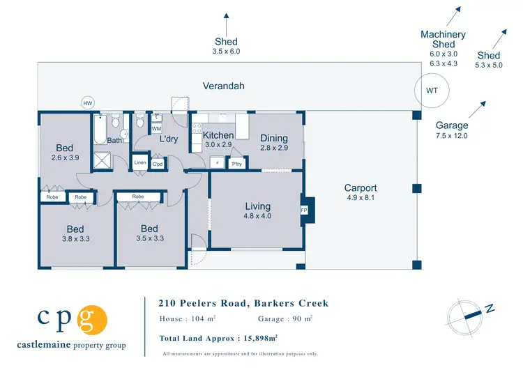 Floorplan of Homely house listing, 210 Peelers Road, Barkers Creek VIC 3451