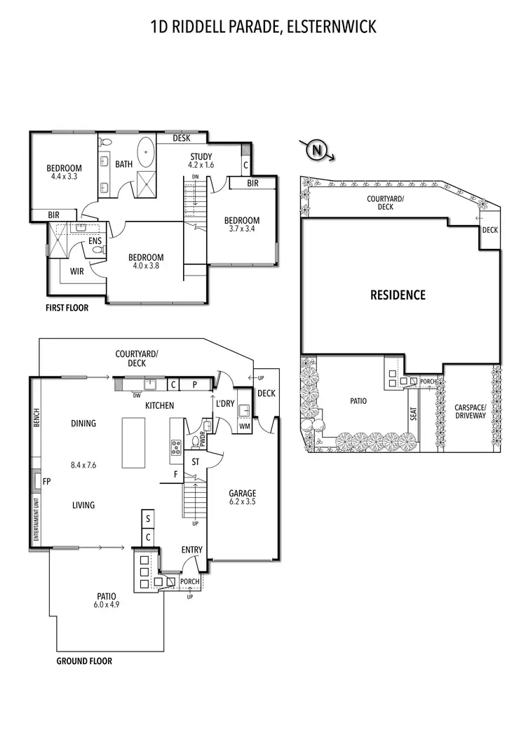 Floorplan of Homely townhouse listing, 1D Riddell Parade, Elsternwick VIC 3185