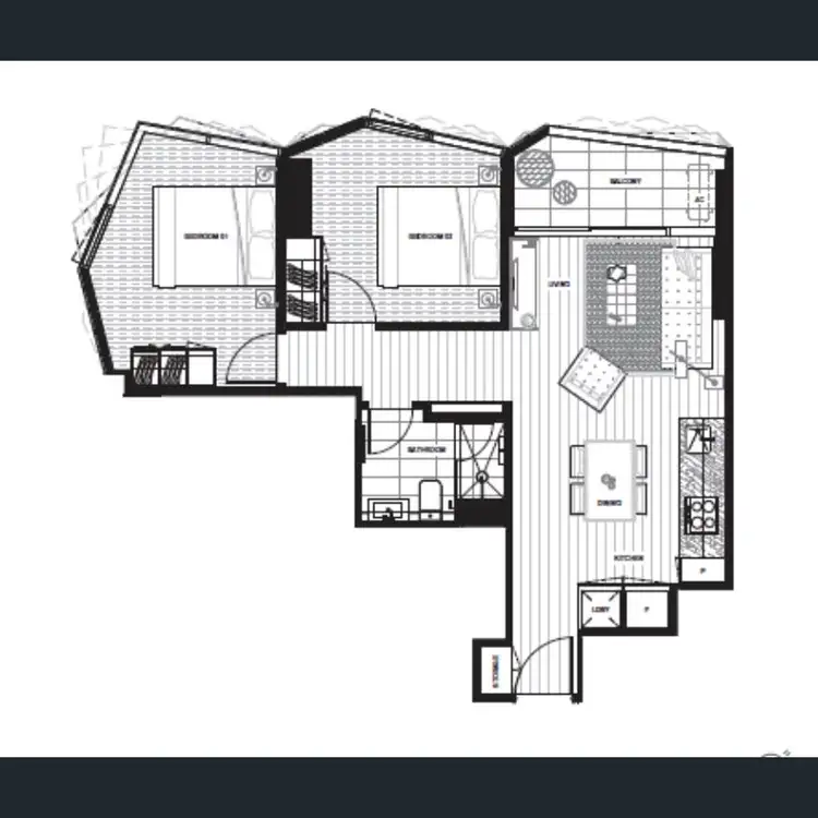 Floorplan of Homely apartment listing, 3410/442 Elizabeth Street, Melbourne VIC 3000