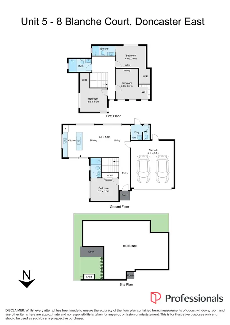 Floorplan of Homely townhouse listing, Unit 1/7-8 Blanche Court, Doncaster East VIC 3109