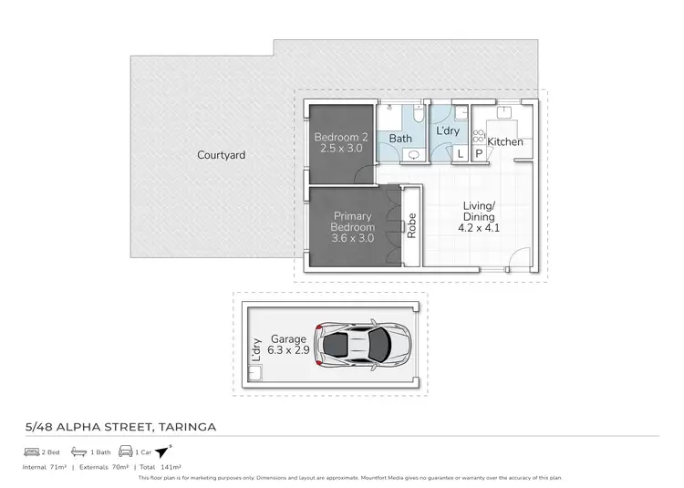 Floorplan of Homely unit listing, 5/48 Alpha Street, Taringa QLD 4068