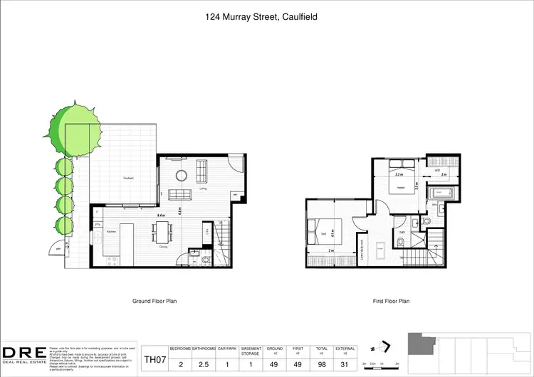 Floorplan of Homely townhouse listing, 7/124 Murray Street, Caulfield VIC 3162