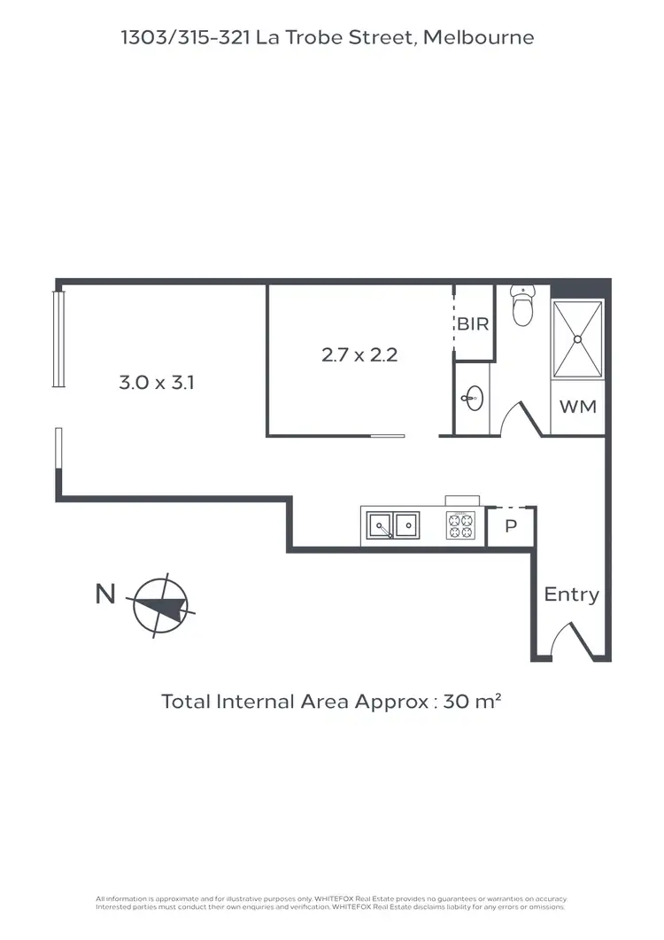 Floorplan of Homely apartment listing, 1303/315-321 La Trobe Street, Melbourne VIC 3000