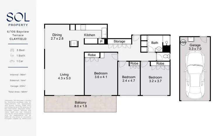 Floorplan of Homely unit listing, 6/106 Bayview Terrace, Clayfield QLD 4011