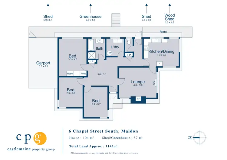Floorplan of Homely house listing, 6 Chapel Street South, Maldon VIC 3463