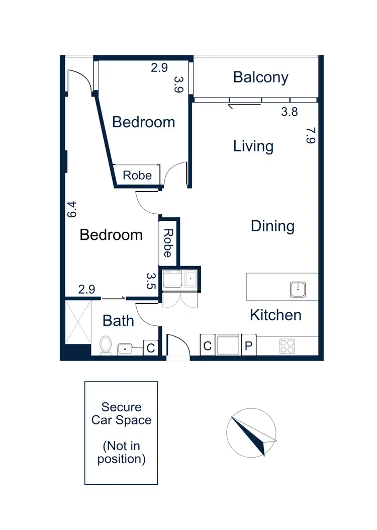 Floorplan of Homely apartment listing, 402/4 Bik Lane, Fitzroy North VIC 3068