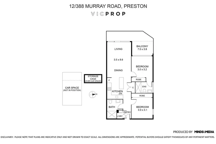 Floorplan of Homely apartment listing, 12/388 Murray Road, Preston VIC 3072