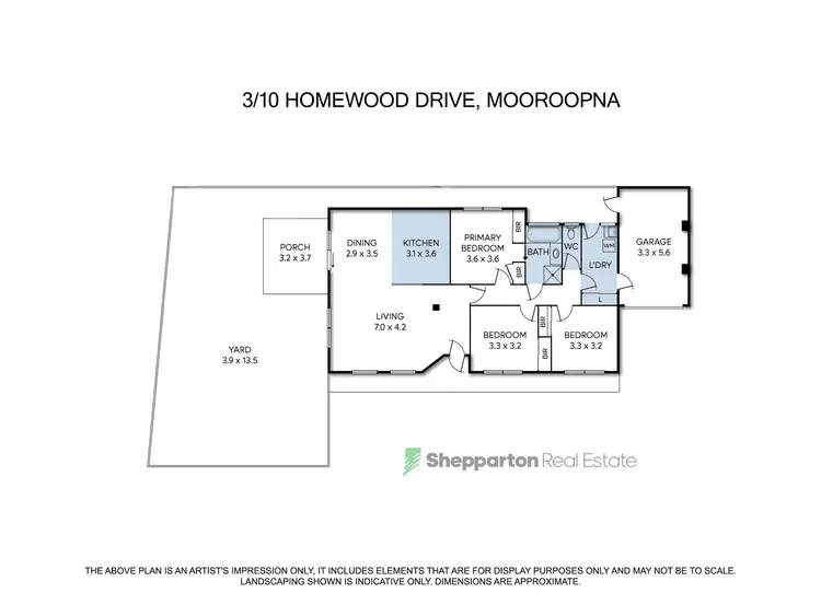 Floorplan of Homely unit listing, 3/10 Homewood Drive, Mooroopna VIC 3629