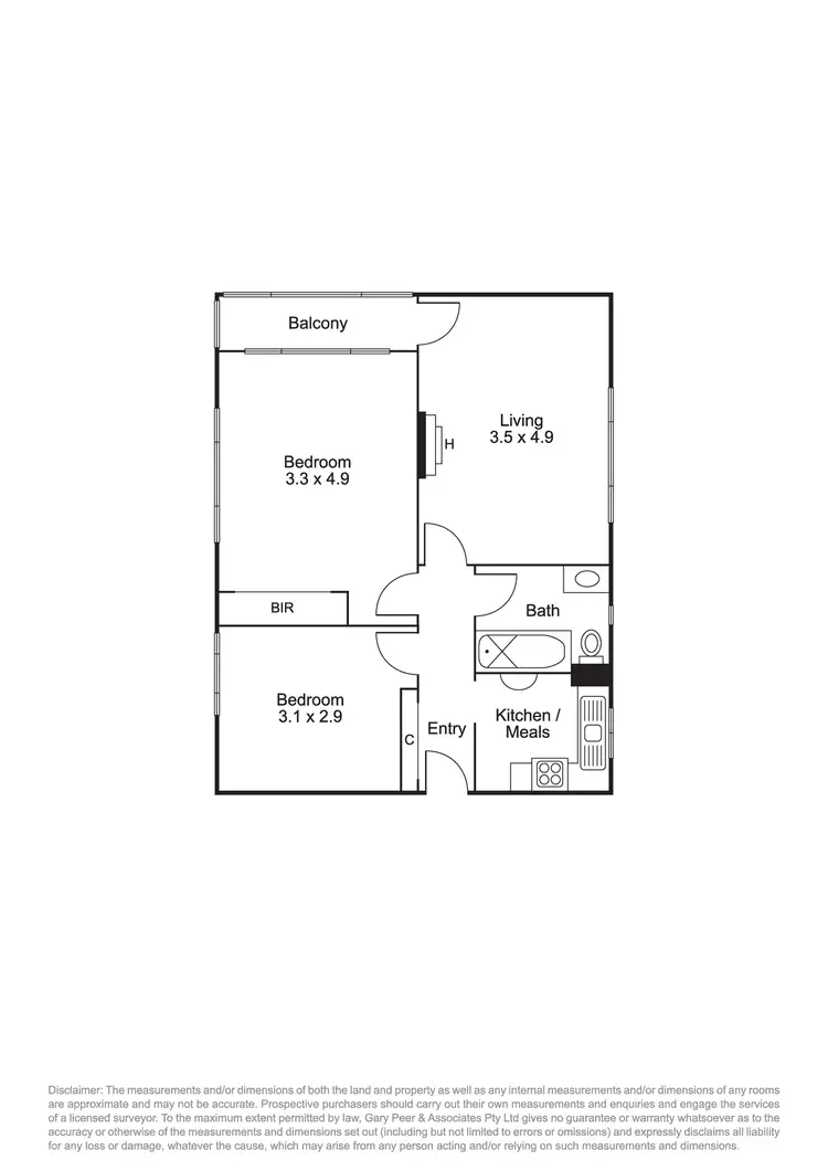 Floorplan of Homely apartment listing, 9/15 Hotham Street, St Kilda East VIC 3183