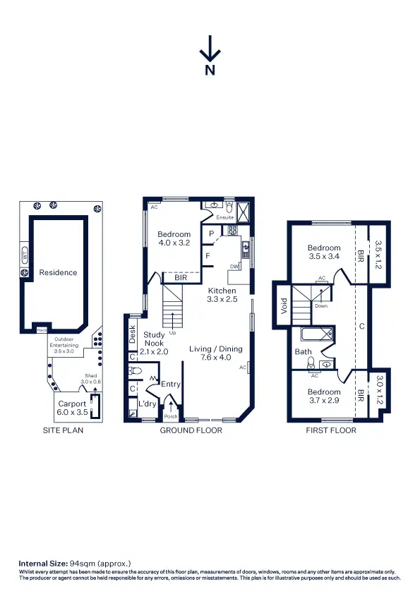 Floorplan of Homely townhouse listing, 2/145 Mason Street, Newport VIC 3015