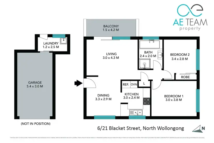 Floorplan of Homely apartment listing, 6/21 Blacket Street, North Wollongong NSW 2500