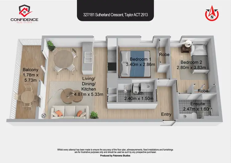Floorplan of Homely unit listing, 327/181 Sutherland Crescent, Taylor ACT 2913