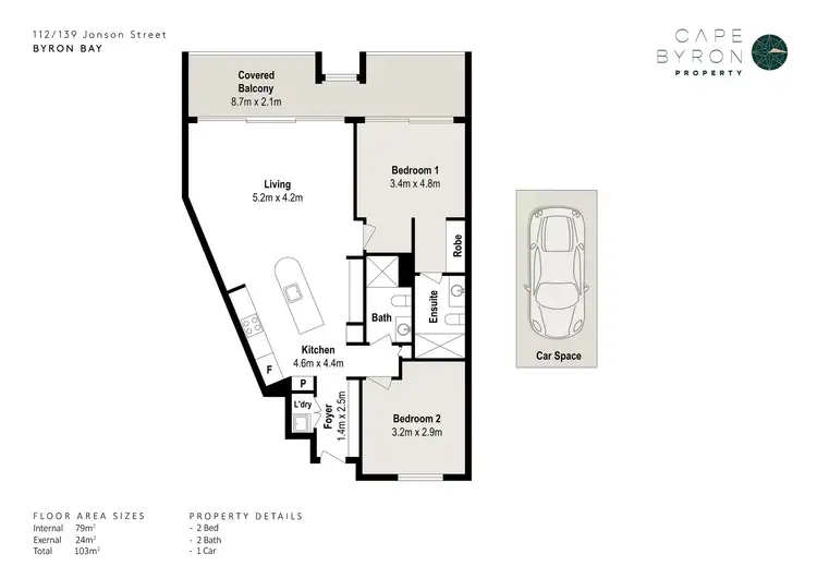 Floorplan of Homely unit listing, 112/139 Jonson Street, Byron Bay NSW 2481