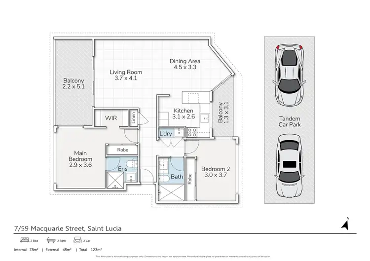 Floorplan of Homely unit listing, 7/59 Macquarie Street, St Lucia QLD 4067