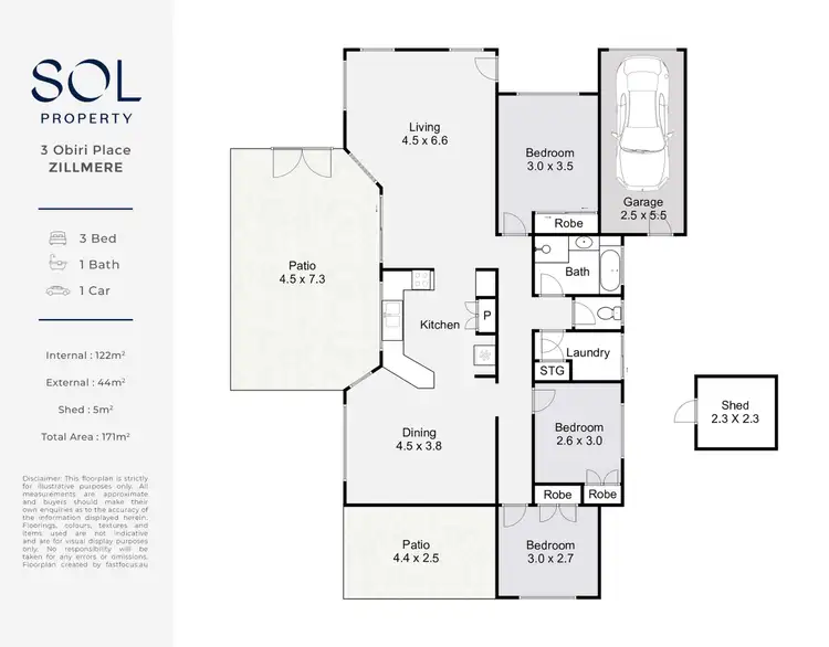 Floorplan of Homely house listing, 3 Obiri Place, Zillmere QLD 4034