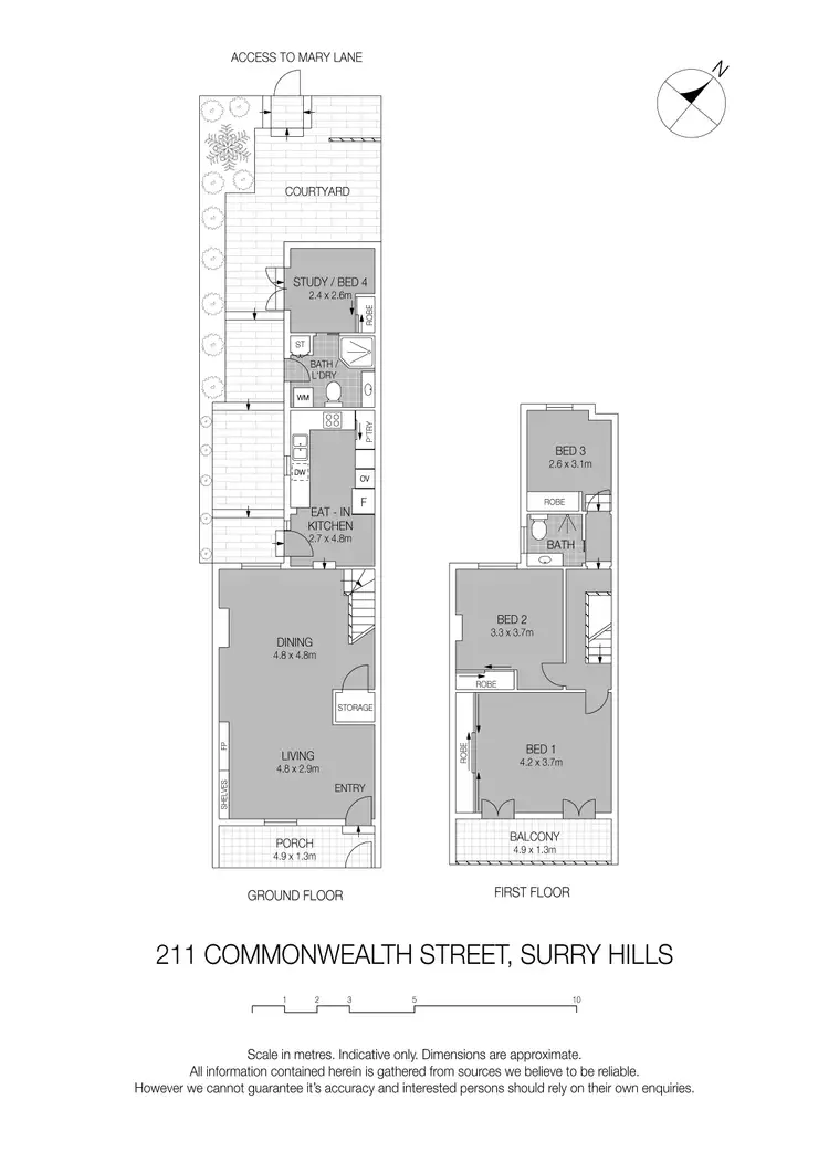 Floorplan of Homely terrace listing, 211 Commonwealth Street, Surry Hills NSW 2010