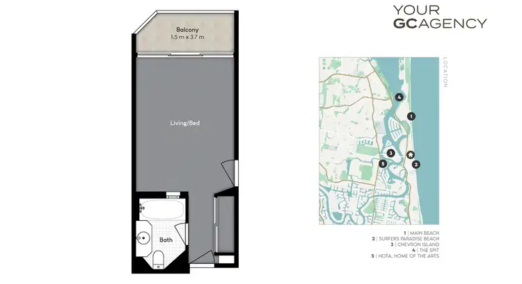 Floorplan of Homely unit listing, 1109/22 View Avenue, Surfers Paradise QLD 4217