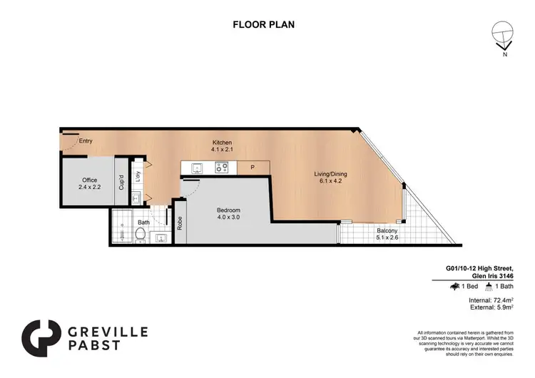 Floorplan of Homely apartment listing, G01/10-12 High Street, Glen Iris VIC 3146