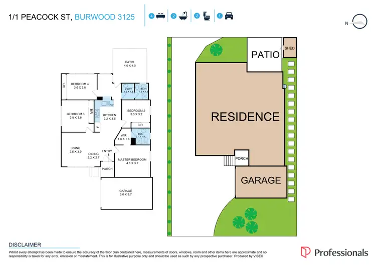 Floorplan of Homely unit listing, 1/1 Peacock Street, Burwood VIC 3125
