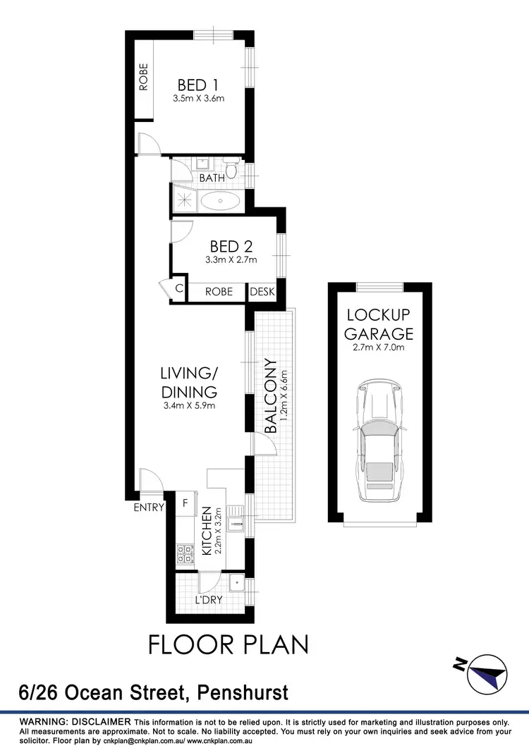 Floorplan of Homely apartment listing, 6/26-28 Ocean Street, Penshurst NSW 2222