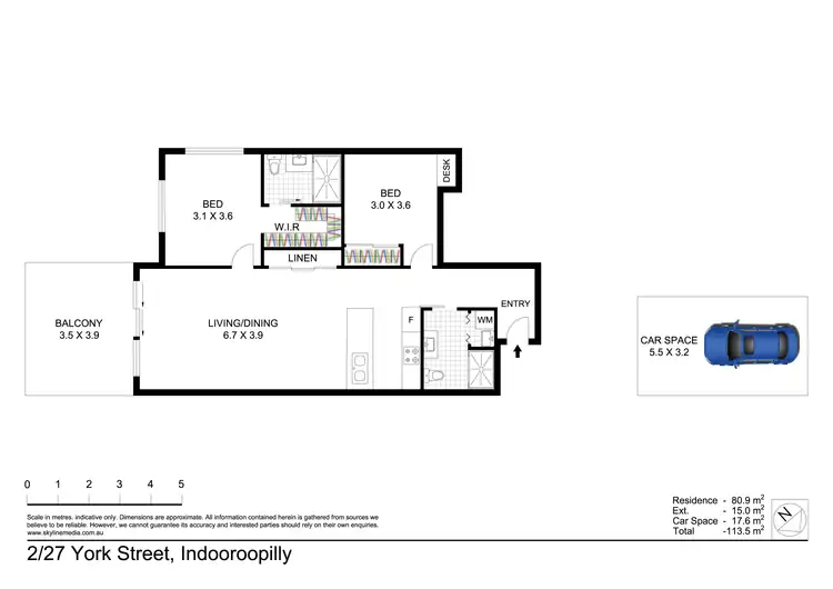Floorplan of Homely apartment listing, 2/27 York Street, Indooroopilly QLD 4068