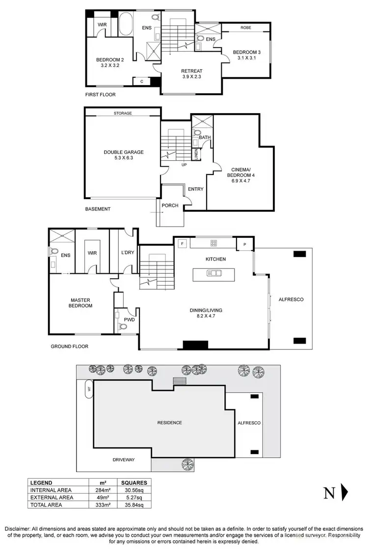 Floorplan of Homely townhouse listing, 3/93 St Clems Road, Doncaster East VIC 3109