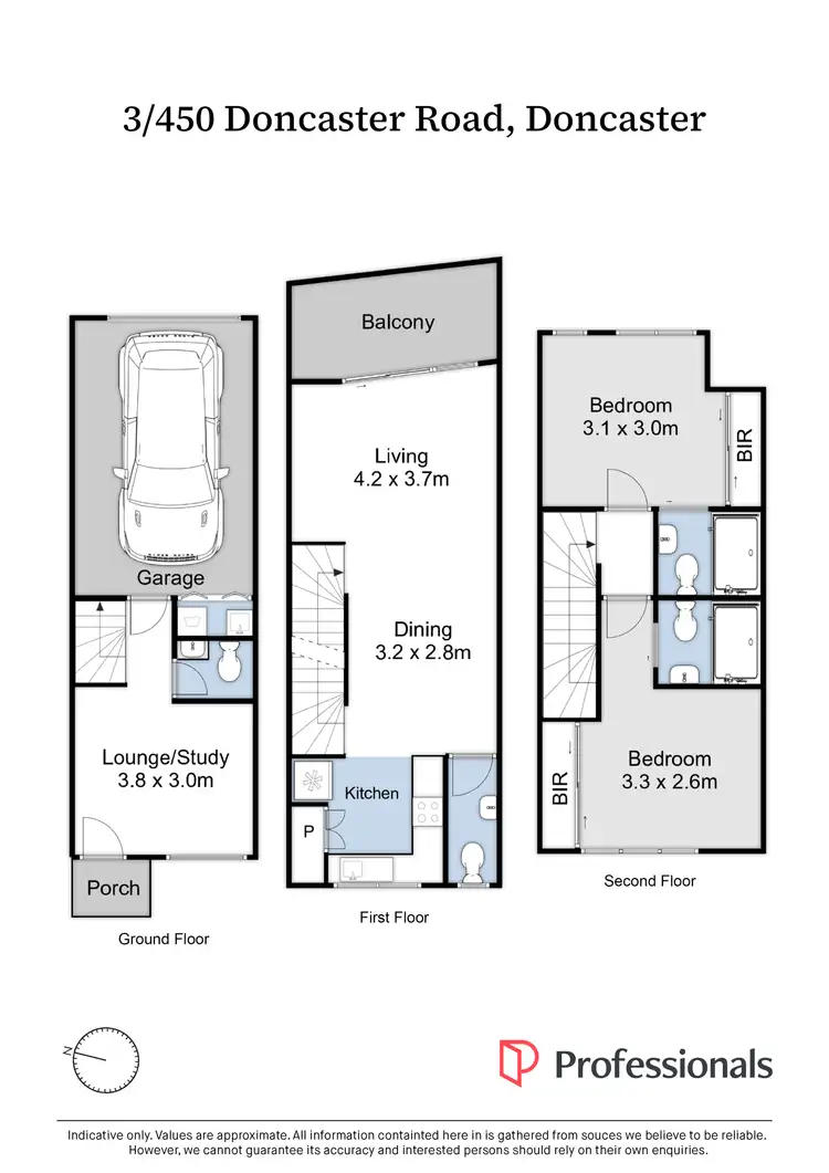Floorplan of Homely townhouse listing, 3/450 Doncaster Road, Doncaster VIC 3108