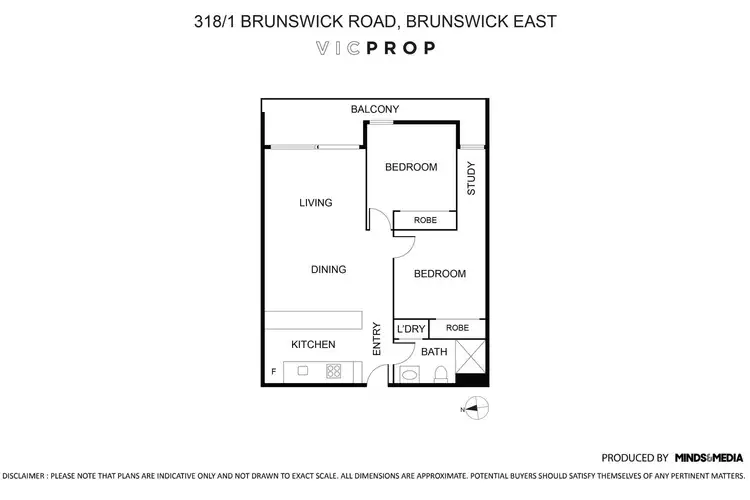 Floorplan of Homely apartment listing, 318/1 Brunswick Road, Brunswick East VIC 3057